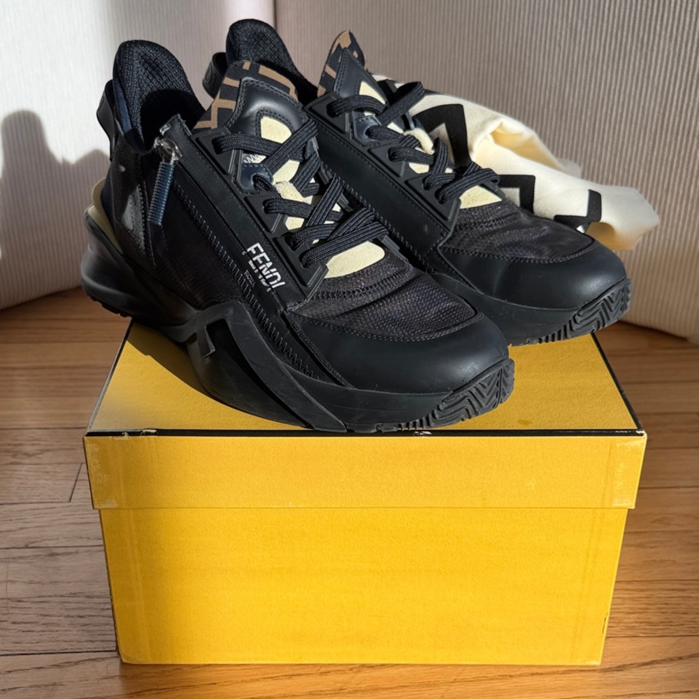 Fendi Black and Cream Men's Sneakers